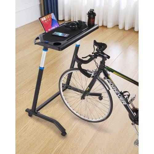VEVOR Fahrradtisch stationärer faltbarer verstellbarer Fahrradtrainer- und Laufbandtisch mit feststellbaren Rädern, rutschfester Fitnesstisch mit me