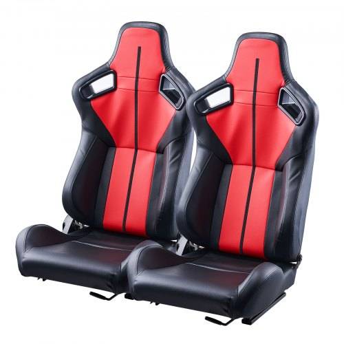 VEVOR Rennsitz verstellbares Renncockpit mit Weitwinkel-Neigung und hochelastischem Schaumstoff 2 Stk. Rennstuhl mit weichem PVC-Leder und