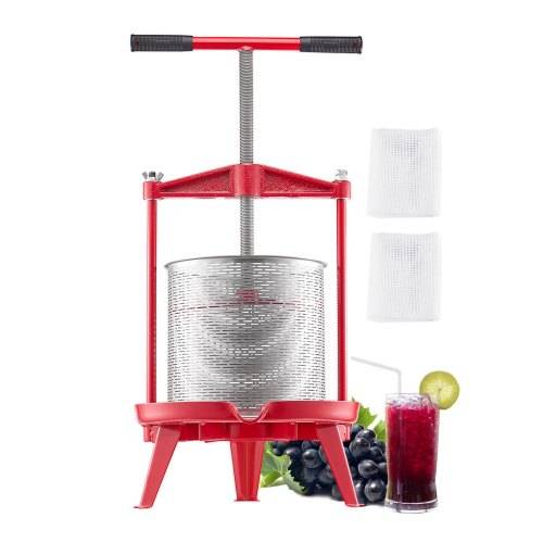 VEVOR Obstweinpresse Obstmühle Apfelmühle (14 L), Edelstahlkorb mit dreieckiger Struktur, manueller Entsafter, manuelles Mahlwerk, Apfelweinpresse