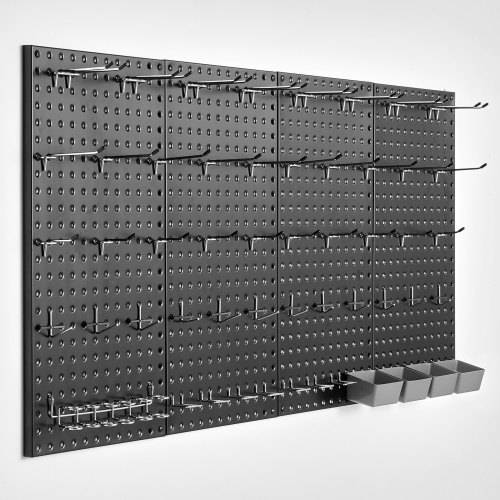 VEVOR Werkzeugwand, 61 x 30 cm, 4er-Set, robuster Stecktafel-Wand-Organizer mit Zubehör, für Wohnzimmer, Garage, Werkzeugaufbewahrung, Büroorganisa