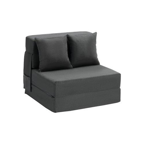 VEVOR 3 in 1 Klappsofa faltbares Schlafsofa mit 2 Kissen & waschbarem Bezug, umwandelbarer Schlafsessel aus 25D Memory Foam, Bettcouch für