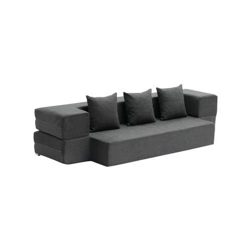 VEVOR 3 in 1 Klappsofa faltbares Schlafsofa mit 3 Kissen & waschbarem Bezug, umwandelbarer Schlafsessel aus 25D Memory Foam, Couch für Wohnzimmer