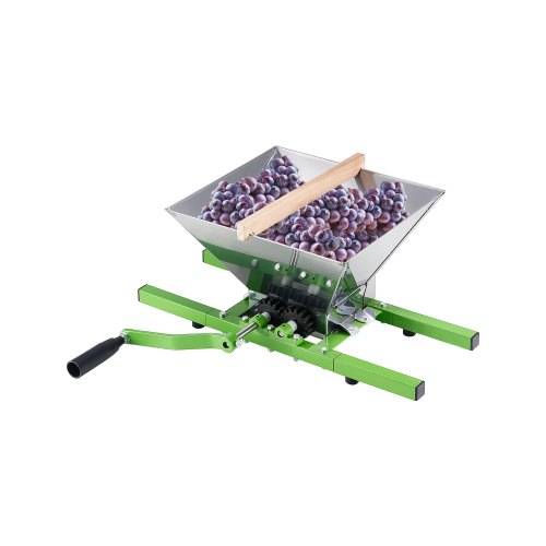 VEVOR 7 L Obstmühle Apfelmühle, gro_e manuelle Mühle, Apfelpresse aus Edelstahl für Wein Apfelwein, manuelles Mahlwerk, Zerkleinerer Handmühle mi