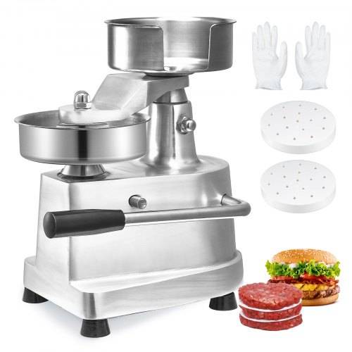 VEVOR Kommerzieller Burger-Patty-Maker, 13 cm, Hamburger-Rind-Patty-Maker, Strapazierfähig, Lebensmittelechter Edelstahl Burgerpresse, Küchenfleisch