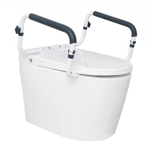 VEVOR Toiletten Aufstehhilfe Toilettensitzerhöhung Armlehne 410_510 mm Einstellbare Breite, 136 kg Tragfähigkeit Robust WC Aufstehhilfe Toiletten Ha