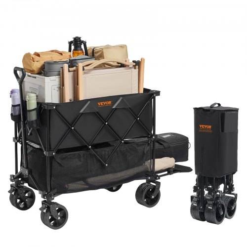 VEVOR Bollerwagen 1320 x 565 x 1065 mm Kinderwagen aus 600D Oxford-Stoff mit PVC-Beschichtung Strandwagen wasserdicht, UV-beständig max. 204 kg