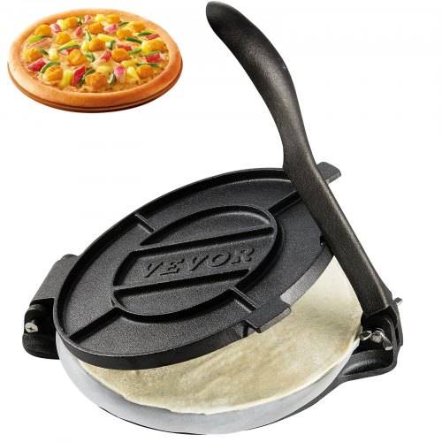 VEVOR Tortilla-Presse, 20 cm Taco Presse, Robuste Gusseisen-Tortilladora-Presse, Vorgewürzte Tortilla Maker Tortilla Hersteller mit 100 Stk
