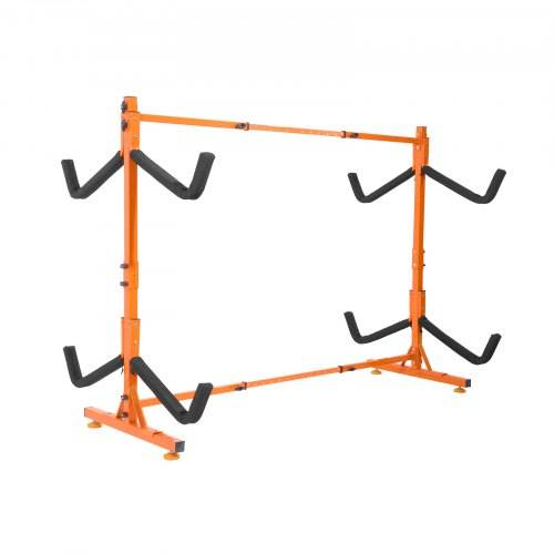 VEVOR Kayak Halterung Kajak Aufhänger 1260 x 1070 x 1375 mm, Freistehender Kajakständer 4 Kajaks 1230_1825 mm Breitenverstellbereich, Kajak Aufbewah