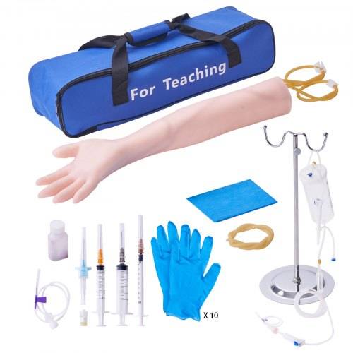 VEVOR Phlebotomie-Kit, IV _bungsarm _bungssätze, Phlebotomie-Arm-Praxis-Kit 560 x 130 x 70 mm, Trainingsarm für Intravenöse Injektion Inkl. IV-Stä