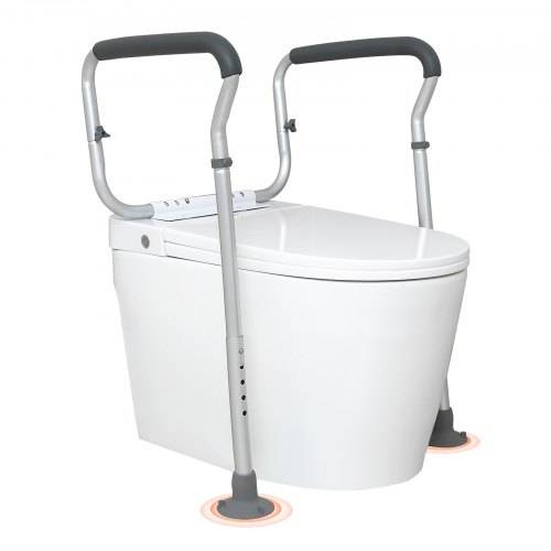 VEVOR Toiletten Aufstehhilfe Toilettensitzerhöhung Armlehne 45_55 cm / 67-77 cm Einstellbar, 136 kg Tragfähigkeit Robust WC Aufstehhilfe Toiletten
