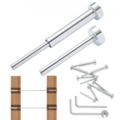 VEVOR 20er-Pack unsichtbares Kabelgeländer-Set T316 Edelstahl 1/8" unsichtbare Aufnahme und Gesenkbolzenende für Kabelgeländer Gesenkspanner 1/8"