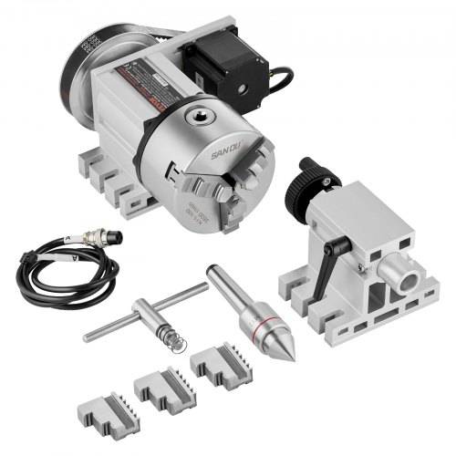 VEVOR Drehbankfutter K11_100mm Spannfutter Dreibackenfutter 4. Achse der CNC-Rotationsachse, ein Untersetzungsverhältnis von 6:1 und einen