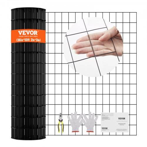 VEVOR Volierendraht 91 x 1524 cm, Gartenzaun, 1,52 mm Maschendrahtzaunrolle, Vinylbeschichtetes Drahtzaun für Hühnerstallbarrieren, Kaninchen- und