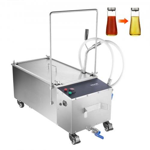 VEVOR Mobiler Fritteusenfilter, 55 L _ltankkapazität, _lfiltrationssystem mit 10 L/min _lfiltrationsgeschwindigkeit, Rollbares Frittierölfiltersyste