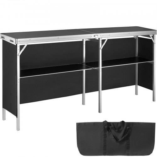 VEVOR Tragbare Messetheke Messetresen, 1980 x 385 x 880 m Messestand Ausstellungs-Thekenständer, Faltbarer Promotion-Bartisch Promotiontheke