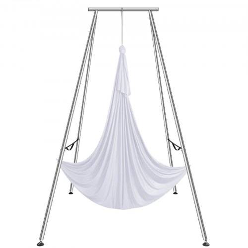 VEVOR Aerial Yoga Hängematte mit Yogarahmen 6 x 2,6 m, Wei_ Yoga Swing Air Fliegen, Yoga-Schaukel Hammock Swing 250 kg Max. Tragfähigkeit, inkl. Yog
