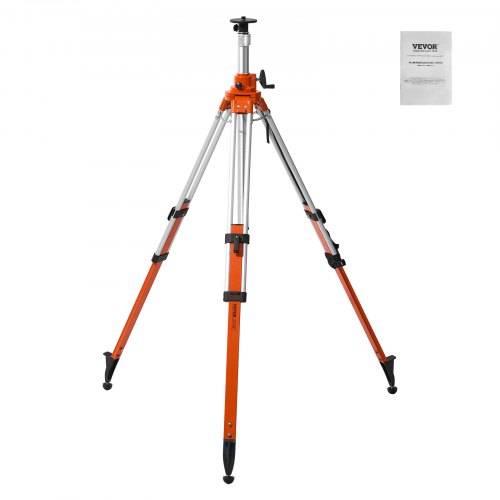 VEVOR Laser-Wasserwaagen-Stativ, 5/8"-11-Gewindehalterung, 45,07-114,37 Zoll Höhenverstellung, robustes Vermessungsstativ, mit Wasserwaage und