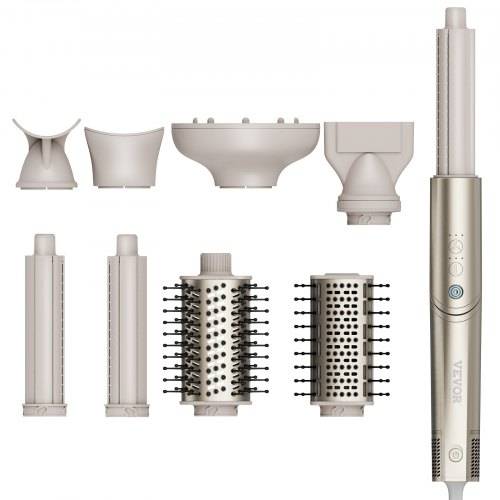 VEVOR 8-in-1-Lockenstab, 1,25-Zoll-Lockenstab-Set aus Keramik mit 2 Zylindern, 2 Bürsten, 4 Düsen für trockenes/glattes/lockiges/voluminöses Haar