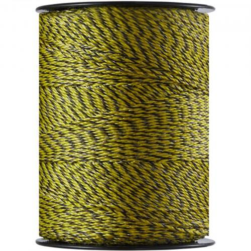 VEVOR Elektrozaundraht, 3366 Fu_ 1026 m tragbarer Polydraht, 1/8 Zoll Durchmesser, 6 Edelstahllitzen für zuverlässige Leitfähigkeit und UV- und Ros