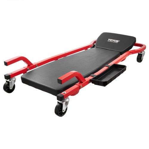 VEVOR Rollbrett für Mechaniker, 1118 mm, 136,1 kg Tragkraft, Rollbrett für Kraftfahrzeuge mit 6 Lenkrollen, verstellbarer, gepolsterter Kopfstütze