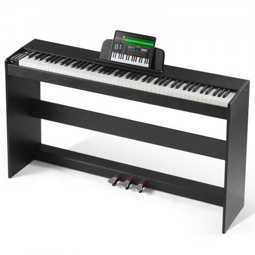 VEVOR Digitalpiano, 88 Tasten, Elektrisches Klaviere, Doppeltastatur und Lautsprecher, einfache Gehäusehalterung mit Kopfhörer, 200 Töne und Rhythm
