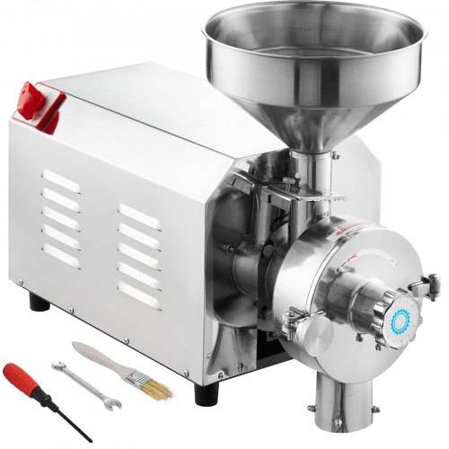VEVOR Sojabohnenmühle kommerzielle Mahlmaschine für Gewürze 3000 W, 100 kg/h Effizienz Edelstahl-Maismühle, industrielle Mehlmühle für Pfeffer S