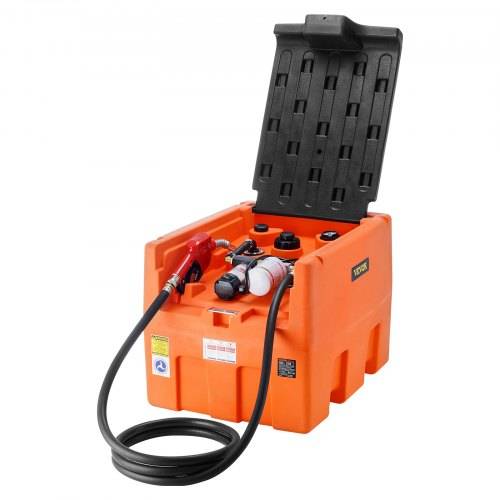 VEVOR Mobiler Dieselbehälter, 48 Gallonen Fassungsvermögen, 10,6 GPM Pumpengeschwindigkeit, inkl. 12 V Elektropumpe, 13,1 ft Schlauch und automatisc