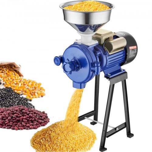 VEVOR elektrische Getreidemühle Gewürzmühlen 3 kW, kommerzielle Maismühle mit Trichter, Pulvermaschine mit einstellbarer Stärke, Hochleistungs-Fu