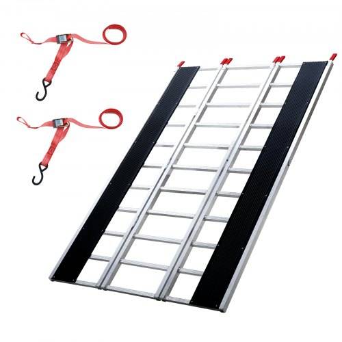 VEVOR Auffahrrampe, Verladerampe, Autorampe 680 kg, extra breite Verladeschiene, Auto Laderampe 2160 x 1375 mm, Dreifach faltbare Rampe, für