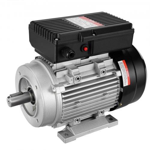 VEVOR 1,1 kW Elektromotor 2800 U/min, AC 220_240 V 7,1 A, 90 S, B34-Rahmen, Luftkompressormotor einphasig, 24 mm Keilwelle, Rechts-/Linkslauf für