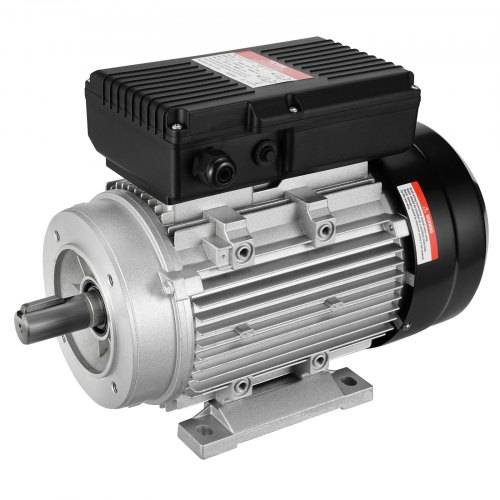 VEVOR 1,5 kW Elektromotor 1400 U/min, AC 220~240 V 9,85 A, 90 l, B34-Rahmen, Luftkompressormotor einphasig, 24 mm Keilwelle, Rechts-/Linkslauf für