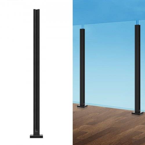 VEVOR Glasklemme, 41,34 Zoll hohe Glasgeländerhalterung für 0,39 bis 0,47 Zoll dickes gehärtetes Glas, Glasmontageklemme aus Edelstahl 304, Glasreg