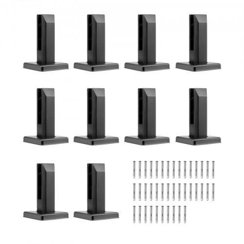 VEVOR Glasklemme, 10 Stück quadratische Glasgeländerhalterung für 0,31"-0,47" gehärtetes Glas, Glasmontageklemme aus Edelstahl 304, 0,12" dicke Gl