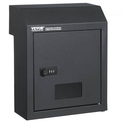 VEVOR Einbau-Türbriefkasten, 305 x 155 x 360 mm, Briefkasten für die Türdurchführung, 43 mm, robuster Stahl, Zahlencode-Schloss für Briefe, Schl