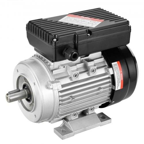 VEVOR 0,55 kW Elektromotor 1400 U/min, AC 220_240 V, 4,5 A, 80, B34-Rahmen, Luftkompressormotor einphasig, 19 mm Keilwelle, Rechts-/Linkslauf für