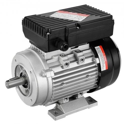 VEVOR 0,75 kW Elektromotor 2850 U/min, AC 220_240 V, 5,15 A, 80, B34-Rahmen, Luftkompressormotor einphasig, 19 mm Keilwelle, Rechts-/Linkslauf für
