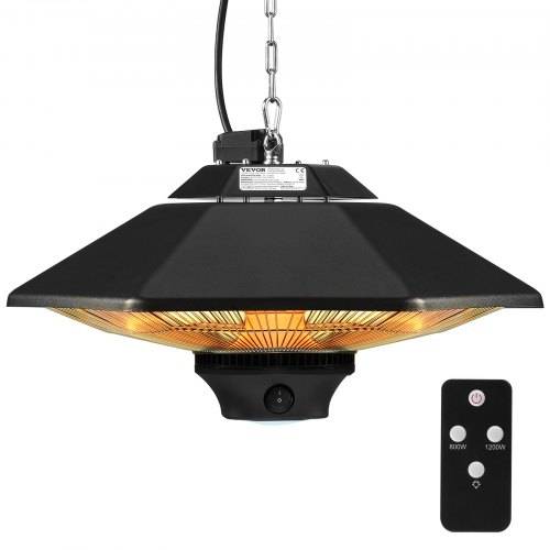 VEVOR Deckenheizstrahler, 2000 W, Fernbedienung, Wärmestrahler für drau_en/drinnen, IP34-geschützter Heizstrahler mit Zugschnur und verstellbarer