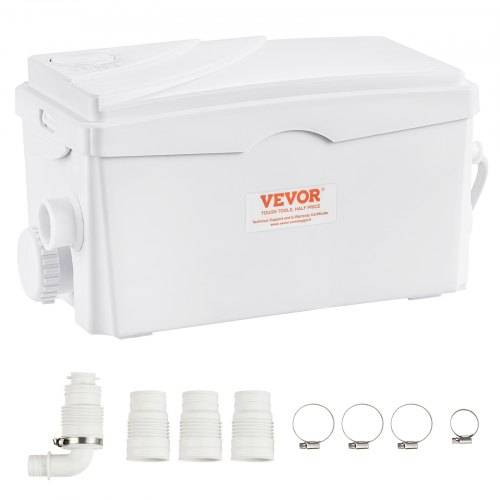 VEVOR Hebeanlage, 350 W, 6000 l/h Durchfluss, 7 m Förderhöhe, Abwasserpumpe mit 3 Wassereinlässen für Keller, Küche, Spüle, Dusche, Badewanne, W