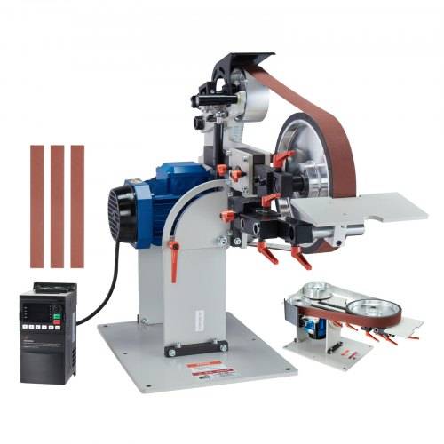 VEVOR Bandschleifmaschine, 72 x 2 Zoll Bandpolierer mit variabler Geschwindigkeit und VFD, 1500 W Messerschärfer mit 3 Schleifformen und 3 Schleifbä