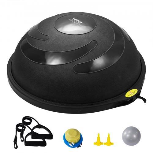 VEVOR Halb-Gymnastikball-Trainer, 66 cm Balance-Ball-Trainer, 680 kg Tragkraft Stabilitätsball, Yoga-Ball mit Widerstandsbändern und Fu_pumpe, Kraft