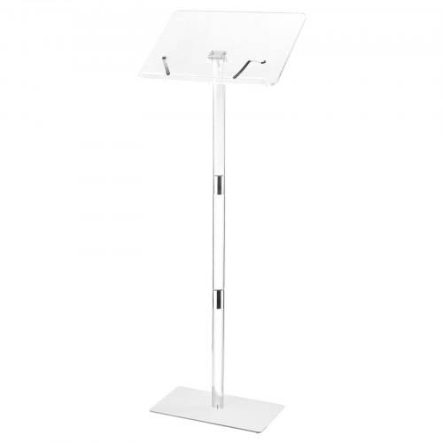 VEVOR Podiumständer Rednerpult aus Acryl (1,22 m), tragbarer Laptop-Schreibtisch mit Buchklammern & breiter Lesefläche & verstellbarem Winkel, Boden