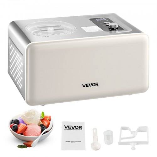VEVOR automatische Eismaschine 2 QT mit eingebautem Kompressor (150 W) kein Vorgefrieren, Ice Cream Maker mit 3 Modi, elektrischer Eismaschine