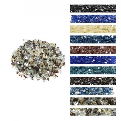 VEVOR Feuerglas, 4,5 kg, Glassteine, 12,7 mm reflektierende Feuerstellen-Glasperlen, Feuerstelle Glasfelsen, Kaminglas, Feuerkristall, Feuerperlen