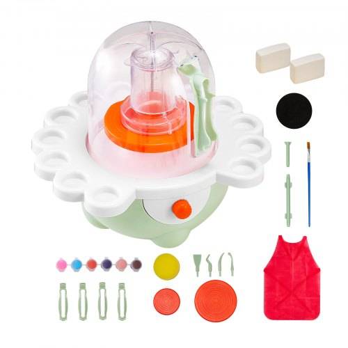 VEVOR Mini Töpferscheibe Maschine mit 50 / 80 mm Drehteller & einstellbarer Geschwindigkeit, elektrische Tonscheibe für Anfänger, komplettes Töpfe