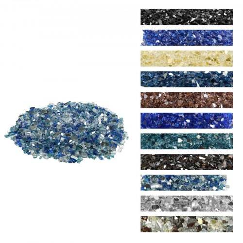 VEVOR Feuerglas, 4,5 kg, Glassteine, 12,7 mm reflektierende Feuerstellen-Glasperlen, Feuerstelle Glasfelsen, Kaminglas, Feuerkristall, Feuerperlen