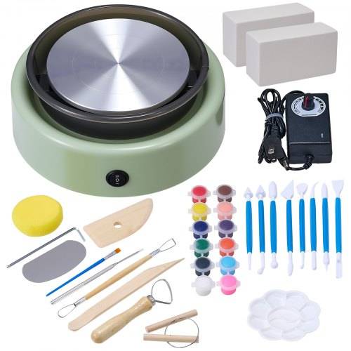 VEVOR Mini Töpferscheibe Maschine 158 mm Drehteller mit einstellbarer Rotationsgeschwindigkeit (0-140 U/min), elektrische Tonscheibe mit