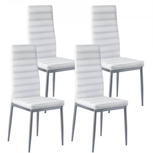 VEVOR moderner Esszimmerstuhl (4 Stk.) eleganter gepolsterter Leder-Beistellstuhl (136 kg belastbar) für Esstische, platzsparender Küchentischstuhl