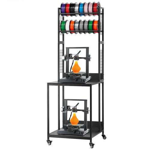 VEVOR 4-stöckiges mobiles Filament-Aufbewahrungsregal, 3D-Drucker-Filament-Aufbewahrungsregal, Filamentspulenhalter auf Rädern, Organizer-Ständer