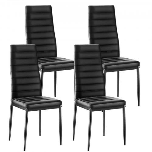 VEVOR moderner Esszimmerstuhl (4 Stk.) eleganter gepolsterter Leder-Beistellstuhl (136 kg belastbar) für Esstische, platzsparender Küchentischstuhl
