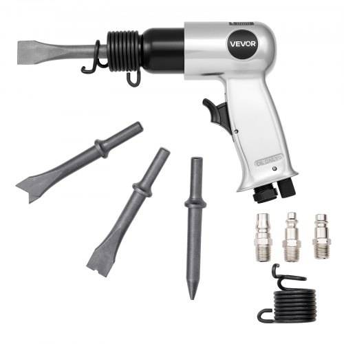 VEVOR Druckluft Mei_elhammer, 4500 BPM Pneumatischer Hammer mit 40 mm Hub & 4 Mei_eln mit rundem Schaft, leichtes & kompaktes Schaufelwerkzeug mit